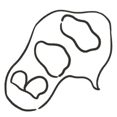 boo word in bubble dialog png no background black ink doodle