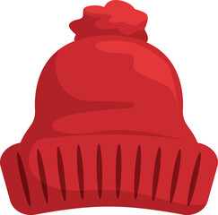 Red winter hat providing warmth and protection from cold weather