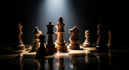 Chess pieces on the board