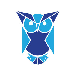 Owl logo with silhouette style design vector