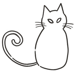 Cat mean face png no background black ink doodle
