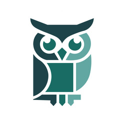 Owl logo with silhouette style design vector