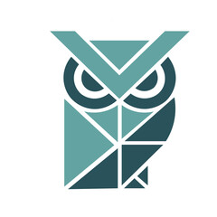 Owl logo with silhouette style design vector