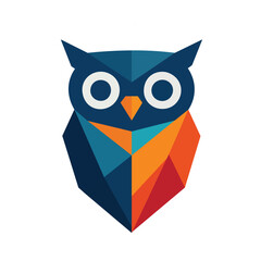 Owl logo with silhouette style design vector