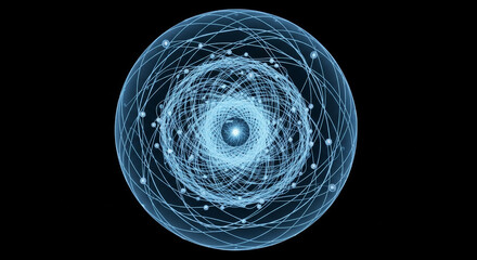 Line structure inside a blue sphere