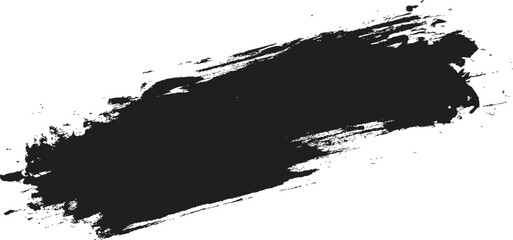 Black paint brush stroke for textured design and creative artwork. Grunge ink smear for modern backgrounds, banners, and abstract projects. Bold brush texture for posters, templates, and digital art.