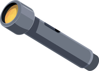 Flashlight with light beam shining, providing illumination in dark environments, ideal for camping, hiking, and power outages
