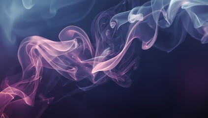 Obraz premium Abstract swirling colorful smoke wisps against a dark background