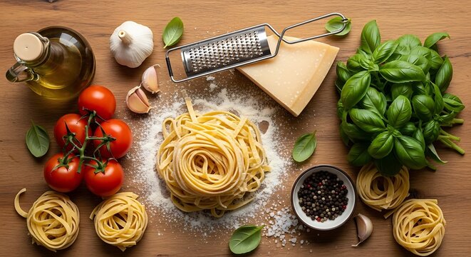 Fresh Pasta Ingredients - A Culinary Still Life.