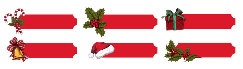 Christmas Decorative Banners with Holiday Motifs