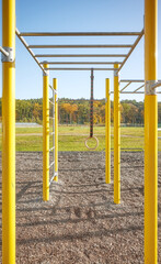 Outdoor gym for fitness and calisthenics exercises.