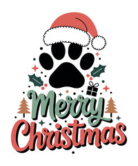 Merry Christmas Paw Print Shirt