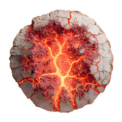 Obraz premium Lava Rock: Intricate details of a molten, fiery lava flow create a dramatic and beautiful scene, which captures the raw power of nature.