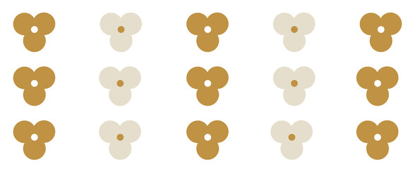 Minimal Geometric Retro Flower Icon Pattern on Transparent Background Illustration Vector 300 DPI. Modern geometric flower pattern in minimalist style. Elegant floral icon design perfect for fabric 