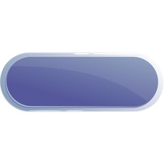 Glossy Blue Oval Button With White Border On Transparent Background Isolated For Graphic Design