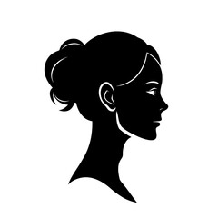 A silhouette of a woman with her hair Vector illustration
