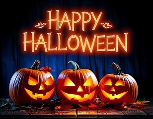 Halloween party featuring brilliant, joyful Halloween writing and carved pumpkins