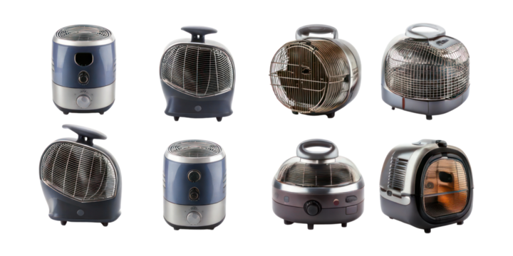 Various Models of Electric Heaters for Home Use,PNG set collection, isolated on transparent background