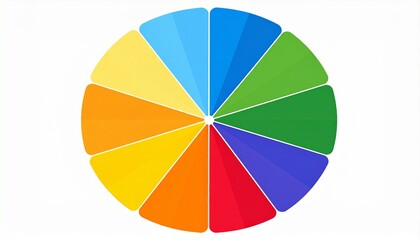 Colorful wheel with segments of different colors, resembling a pie chart or a beach ball.