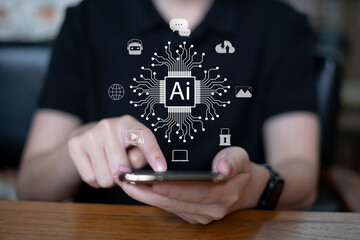 Artificial intelligence technology ai digital innovation image generation chatbot business...