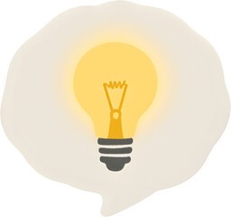 따뜻한감성의말풍선전구아이디어일러스트