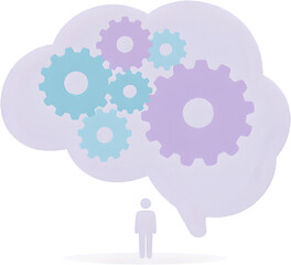 반투명톱니바퀴와두뇌일러스트