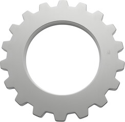 흰배경의중앙크롬톱니바퀴단일오브젝트