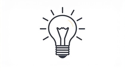 Illustration of a light bulb emitting light, symbolizing an idea.