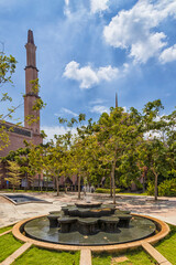 Malaysia Putrajaya park fount to mosque