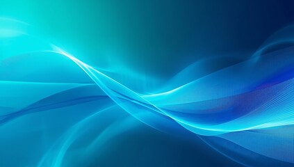Fototapeta premium Abstract flowing blue light waves with futuristic digital texture