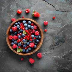 Bowl of berries on a slate
