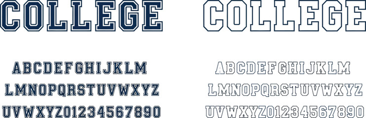 varsity college font alphabet and numbers delivering an athletic academic vibe for school and sports inspired visuals