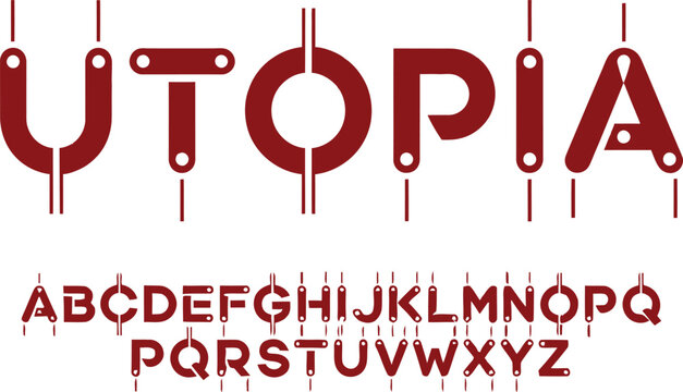 utopia typeface with geometric alphabet style offering mechanical precision and bold creativity for typography lovers
