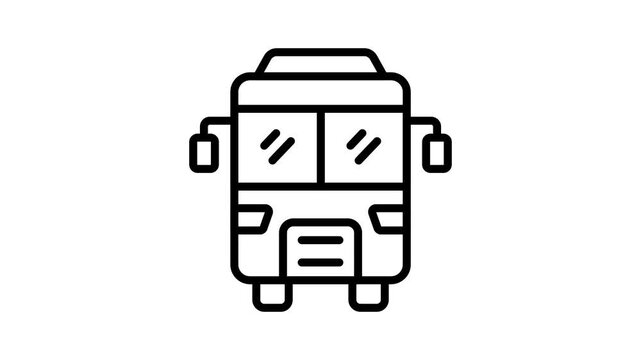 Well designed linear aminated icon of summer road bus