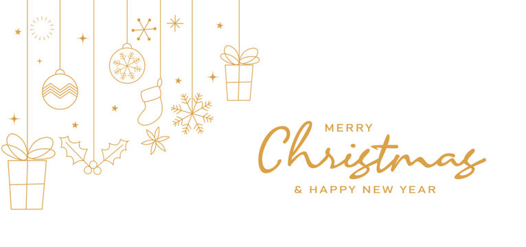 Merry Christmas and happy new year on Christmas letters, Gift boxes, Christmas element for greeting 