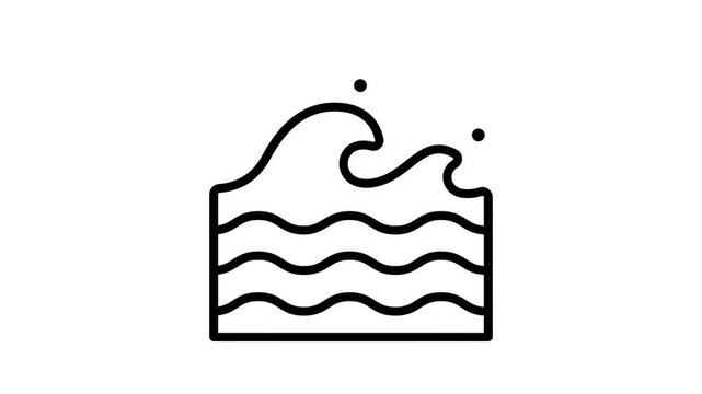 Check out this outline aminated icon of ocean water wave