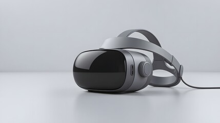 Immerse yourself in cutting edge virtual reality technology with this sleek modern headset, unlocking new worlds of entertainment and innovation.