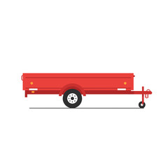 Simple Red Utility Trailer with Detailed Wheel and Hitch Design