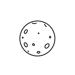 Simple Line Drawing of a Detailed Moon