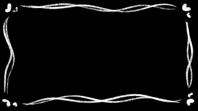 Set of white coquette frame border loop animation video. Perfect for design element, wedding invitation, party. 