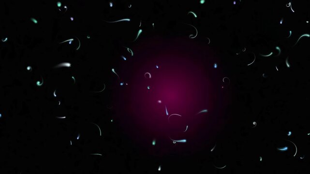Abstract Simulation of Bioluminescent Microorganisms. A Looping Animation of Glowing Plankton or Microbes.