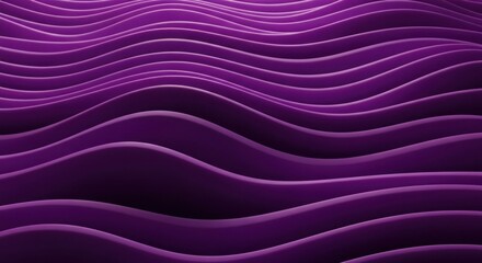 Abstract purple wave patterns; layered, curved, and illuminated