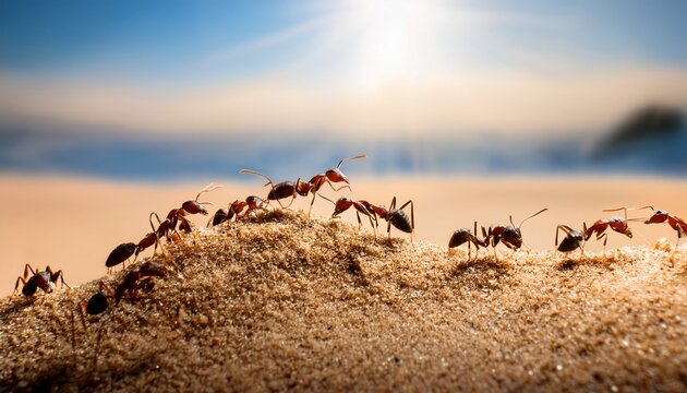 ants on the sand