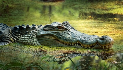Obraz premium alligator in the swamp