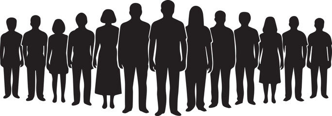 Diverse crowd silhouette celebrating human rights day unity and equality poster concept