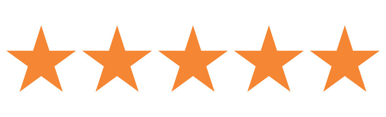 Five Golden Stars: A collection of five shining, golden stars, radiating excellence and symbolizing top-tier quality and perfect ratings.