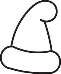 Simple Black and White Icon of a Santa Claus Hat, Perfect for Christmas-Themed Designs and Festive Graphics