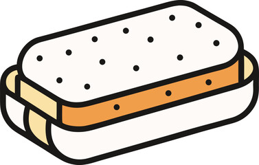 Simple Ice Cream Sandwich Icon Vector