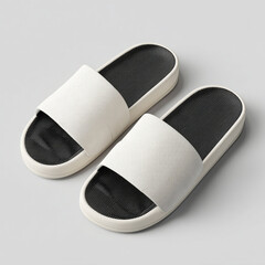 white slippers on isolated background