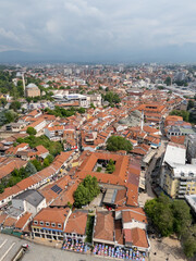 Skopje aerial view in North Macedonia